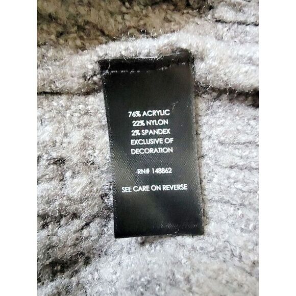 Torrid 1 Gray Cable Knit Heavy Warm Cozy Sweater Pullover Lightning Bolt Beading - Picture 10 of 10